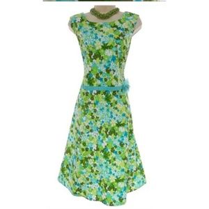 16 XL  Aqua green floral midi dress